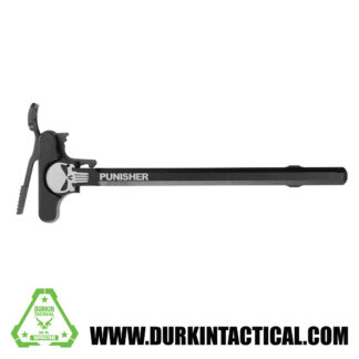 Laser Engraved Ambidextrous Charging Handle | Punisher Skull | Black | C19