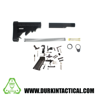 L-E Mil-Spec Stock Buffer Tube Kit With Recoil Pad & Full Lower Parts Kit - Complete AR-15 Lower Setup