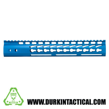 American Made 12" Ultra Lightweight Thin Keymod Free Floating Handguard with Monolithic Top Rail (Blue)