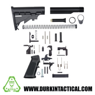 L-E Mil-Spec Stock Buffer Tube Kit & Full Lower Parts Kit - Complete AR-15 Lower Setup