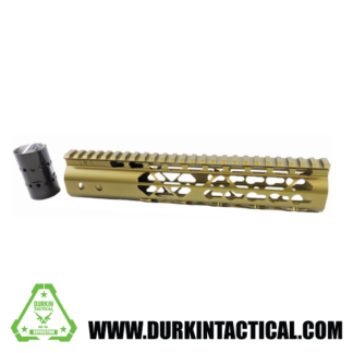 AR-15 10″ AIR LITE KEYMOD FREE FLOATING HANDGUARD WITH MONOLITHIC TOP RAIL (Gold)