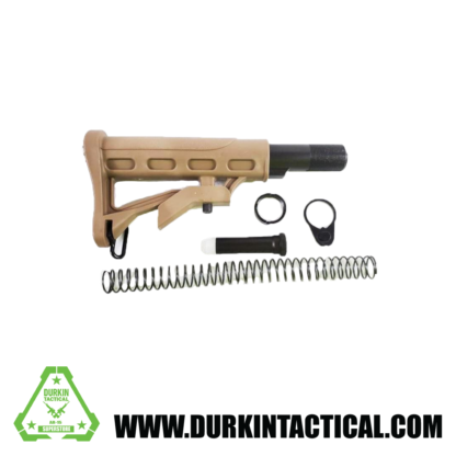AR-15 Adjustable Stock w/ Collapsible Buffer Tube Kit - 6 piece - ST003+ST007 - Tan