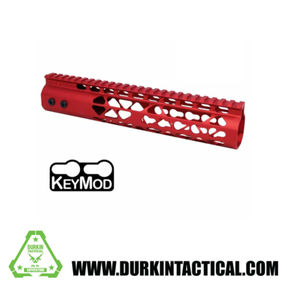 10″ AIR LITE KEYMOD FREE FLOATING HANDGUARD WITH MONOLITHIC TOP RAIL (RED)