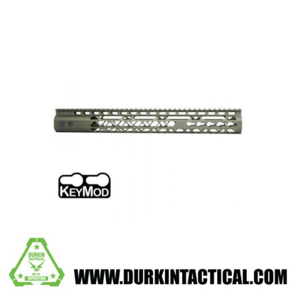 15″ AIR LITE KEYMOD FREE FLOATING HANDGUARD WITH MONOLITHIC TOP RAIL (ANODIZED GREEN)