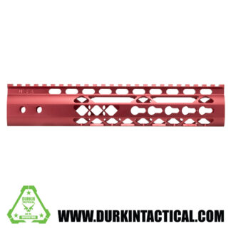 10″ AIR LITE KEYMOD FREE FLOATING HANDGUARD WITH MONOLITHIC TOP RAIL (RED)
