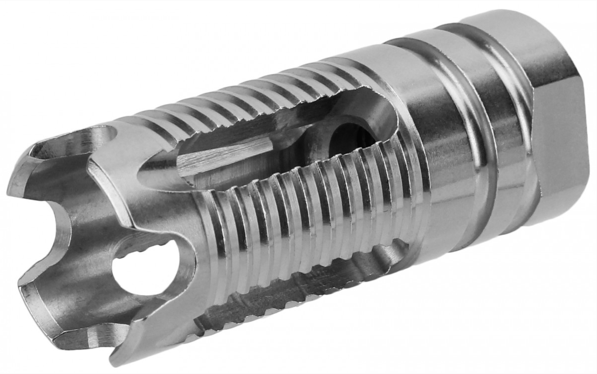1/2x36  9mm muzzle brake with free crush washer Custom Made in the U.S.A.