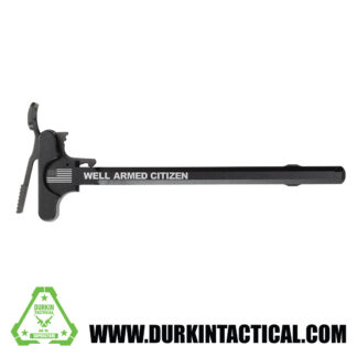 Laser Engraved Ambidextrous Charging Handle | Well Armed Citizen | Black | C22