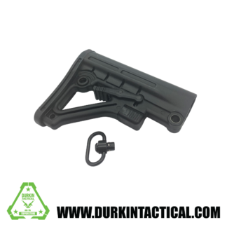 Mil-Spec Adjustable Stock with QR Sling Adapter- Black