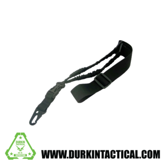 Single Point Adjustable Bungee Sling with Metal HK Hook Adapter - Black