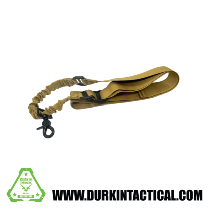 Single Point Adjustable Bungee Sling with Metal QD Hook - FDE
