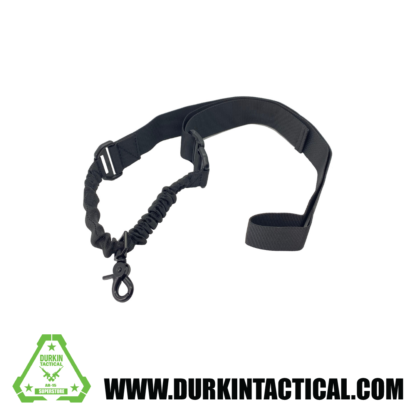 Single Point Adjustable Bungee Sling with Metal QD Snap Hook Adapter - Black