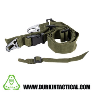 2 Point Adjustable Sling with Metal QD Snap Hook Adapter - OD Green