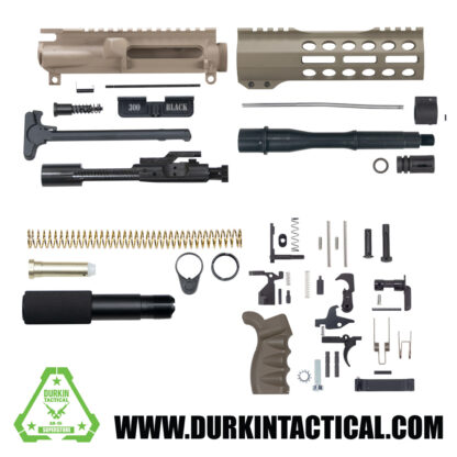 7.5" 300 Blackout FDE AR-15 Pistol Build Kit