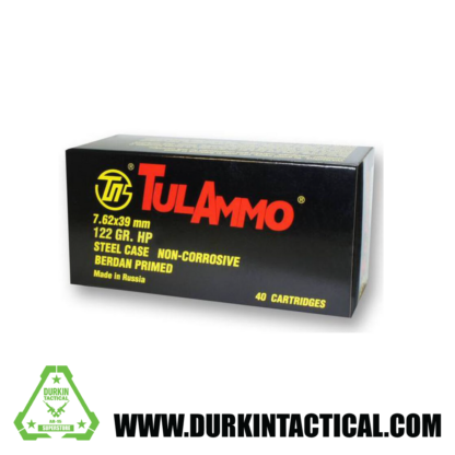 TulAmmo, 7.62X39mm, 122 grain, Full Metal Jacket, 40 Rounds