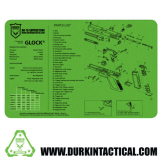 Durkin Tactical Lime Green Glock Pistol Build Mat