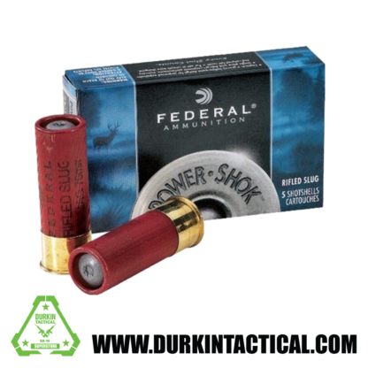 Federal Ammunition, 12 Gauge, Power Shok, Maximum Rifled Slug HP, 2.75 in. , 1 oz., 5 Cartridges