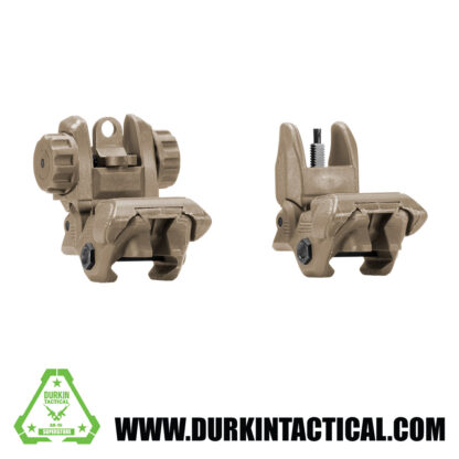 Tan Tactical Polymer Flip Up Front and Back Sights