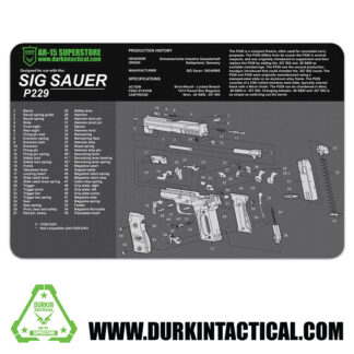 Durkin Tactical SIG Sauer P229 Black Gun Cleaning Mat 17"x11"