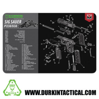 Durkin Tactical SIG Sauer P238 Black Gun Cleaning Mat 17"x11"