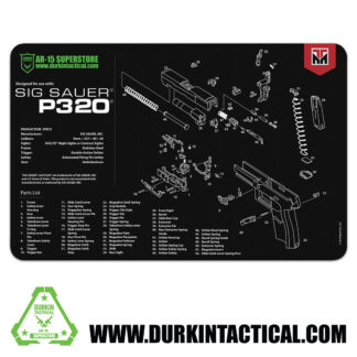 Durkin Tactical SIG Sauer P320 Black Gun Cleaning Mat 17"x11"