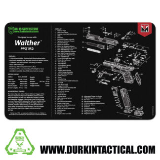 Durkin Tactical Walther PPQ Mod 2 Black Gun Cleaning Mat 17"x11"