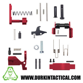 Red AR-15 Lower Parts Kit Except Trigger, Hammer, and Grip