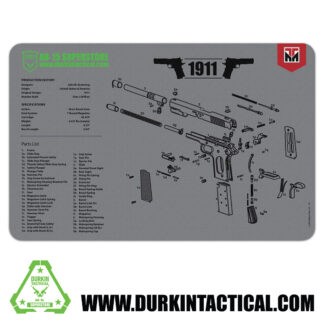 Durkin Tactical 1911 Grey Gun Cleaning Mat 17" x 11"