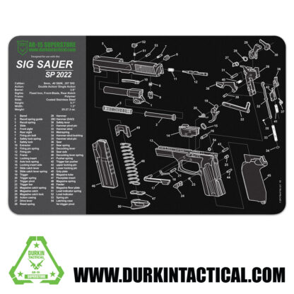 Durkin Tactical Sig Sauer SP2022 Gun Cleaning Mat 17" x 11"