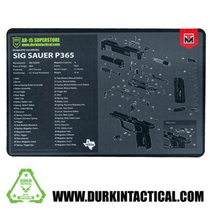 Durkin Tactical Sig Sauer P365 Gun Cleaning Mat 17" x 11"