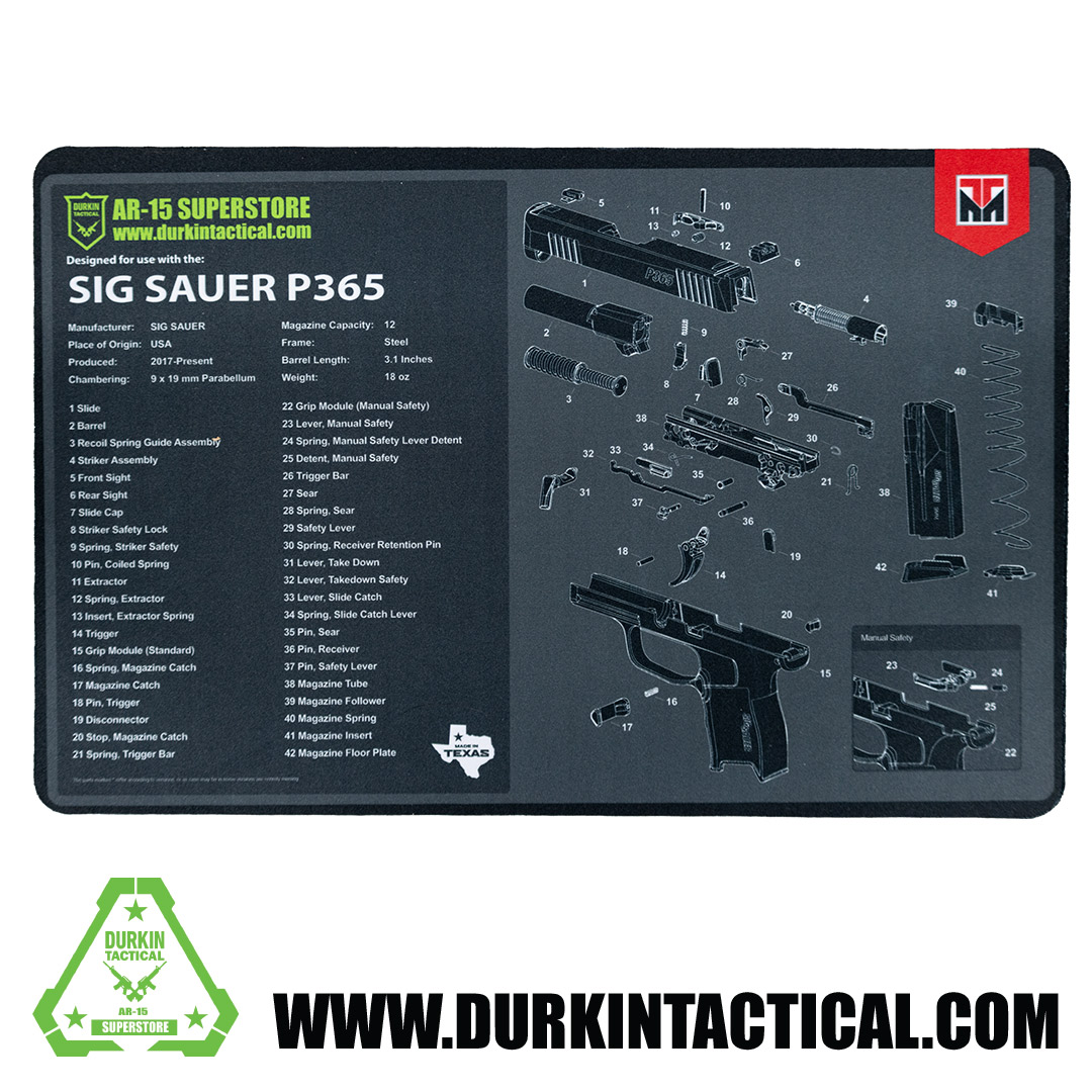 Durkin Tactical Sig Sauer P365 Gun Cleaning Mat 17″ x 11″ - Durkin Tactical