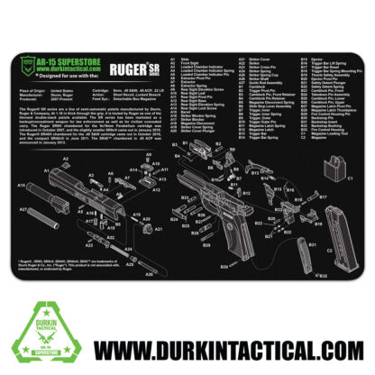 Durkin Tactical Ruger SR 9 (SR 40) Gun Cleaning Mat 17" x 11"
