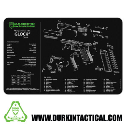 Durkin Tactical Glock Gen 4 Gun Cleaning Mat 17" X 11"
