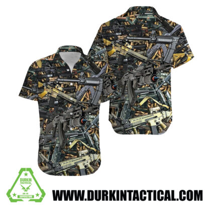 3D Firearms Printed Hawaiian Shirt - XXXX-Large