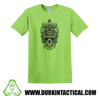 Durkin Tactical, Tactical Skull Tee Shirt, Lime Green- 3XL