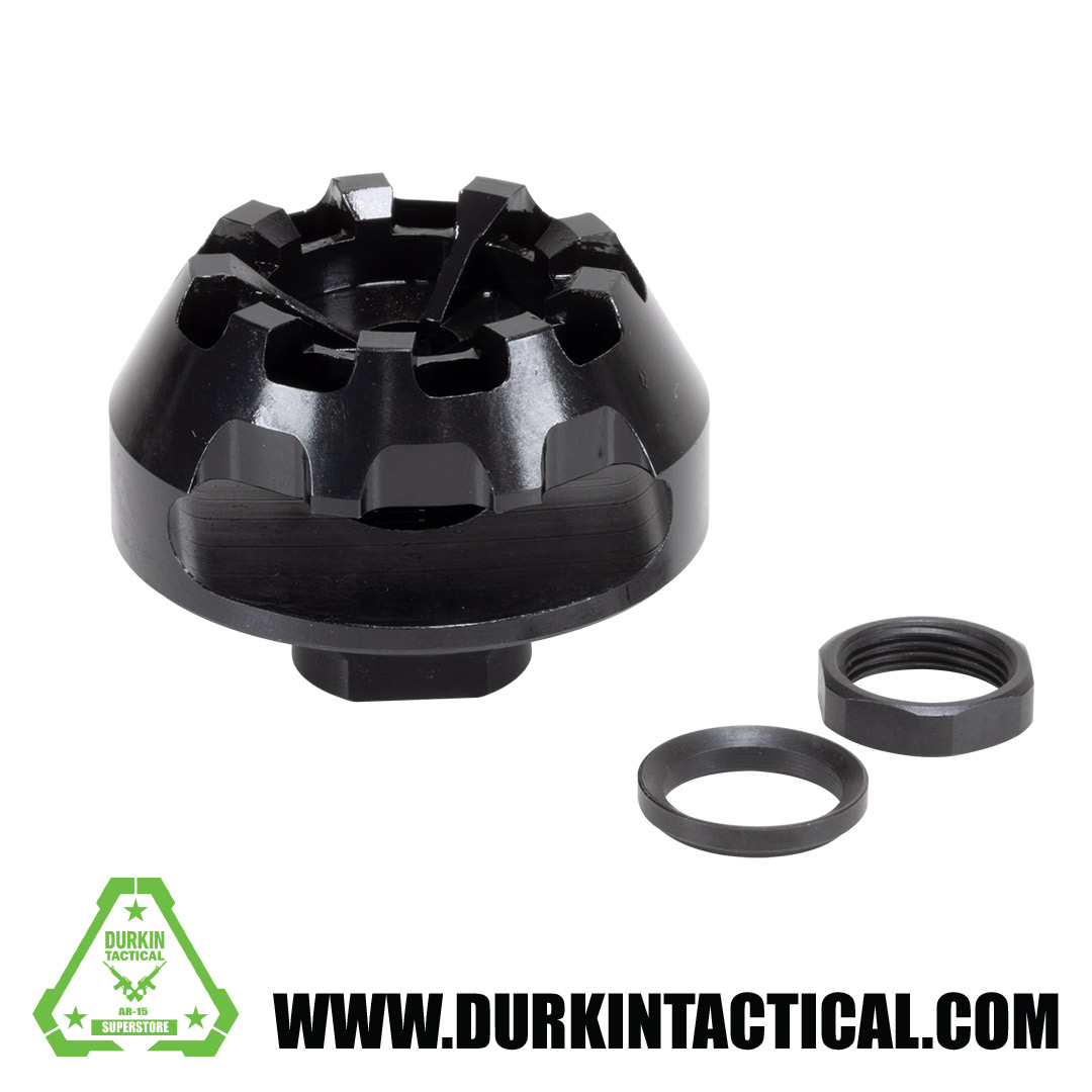 5/8-24 Steel Shark Muzzle Brake For .308, .300 Blackout, 7.62mm Rifles - Includes Washer