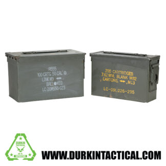 Ammo Cans | One .50 Caliber and One .30 Caliber Can | Classic Camo Green