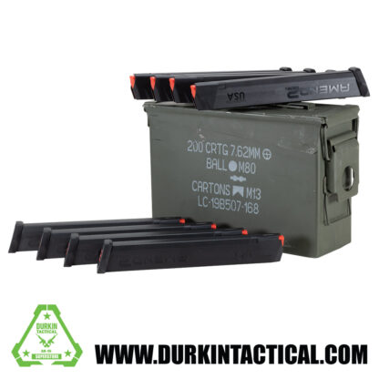 Ammo Can Combo 4 | 1 - .30 Cal Can, Olive Drab Green & 8 - Amend2 A2-Stick 9MM 34 Rd. Black Mags