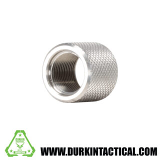 Muzzle Thread Protector | 1/2 x 28 | Stainless Steel | Black | Outside Dimensions 0.712