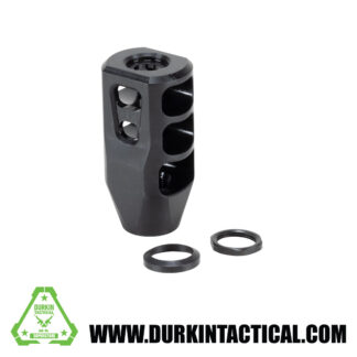Tanker Style Muzzle Brake with Crush Washers | .308 | 5/8 x 24 | Steel | Black