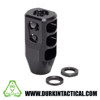 AR-15 Tanker Style Muzzle Brake with Crush Washers | 1/2 x 28 | Steel | Black